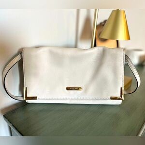 Michael Kors Cream Shoulder Bag with Gold Accents
